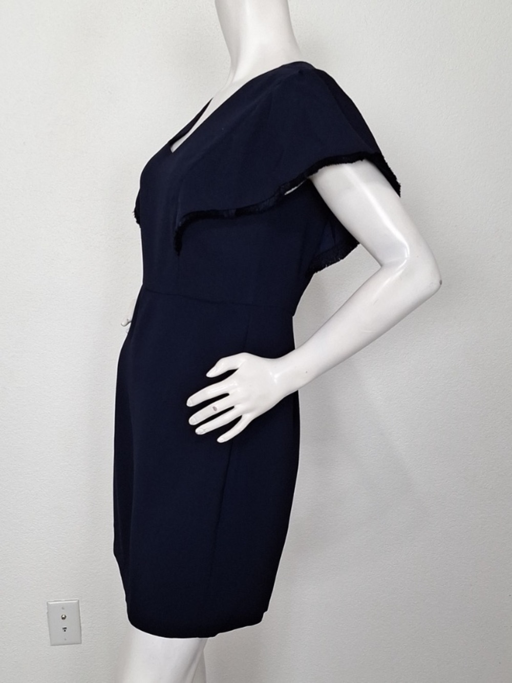 Loft Classic Navy Blue Fit & Flare Preppy Minimalist Parisian Chic Dress Size 4P - Picture 10 of 13